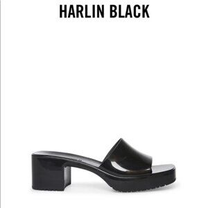 Stunning Steve Madden Harlin Black Block Slides